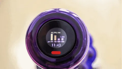 Particle size on screen, plus a live countdown: Boost eats those minutes fast.