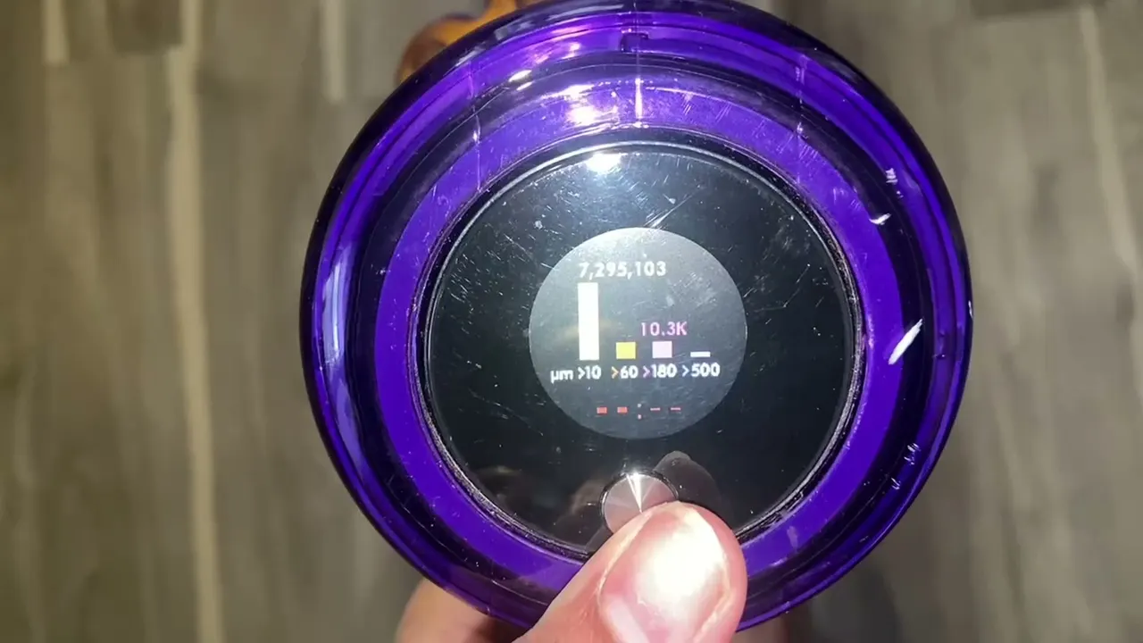 The LCD counts particles by size, but testers mostly stopped glancing at it after a few days.